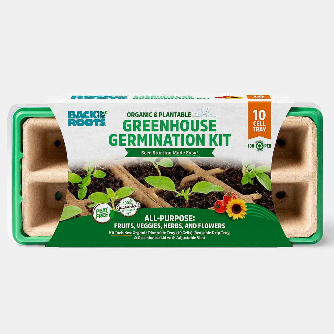 Greenhouse Germination Kit (Organic & Plantable, 10-Cell Tray)